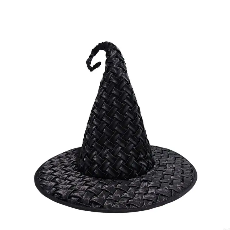 

270D Black Witch Hat Wizard Hat Headwear for Halloween Cosplay Costume Accessories