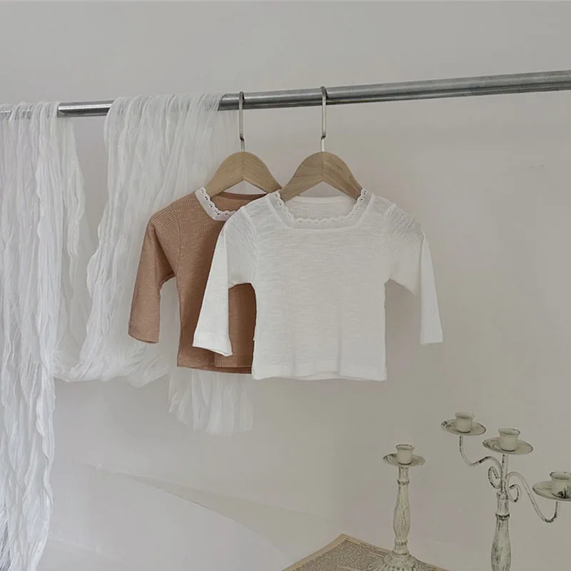 

Infant Simplicity Pit Strip Blouse Toddler Girls Cute Lace Undershirts Baby Bottoming Shirt