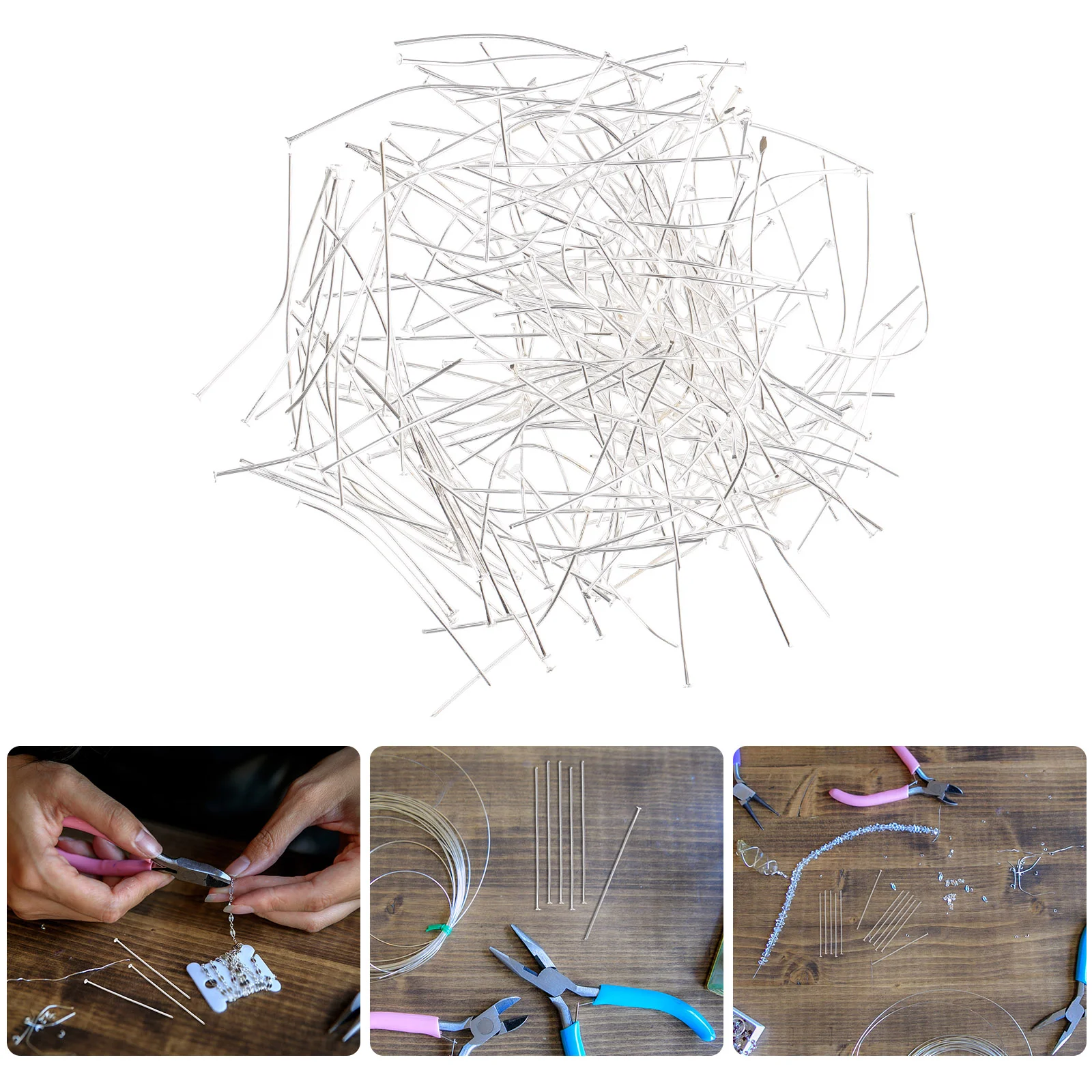 

400 Pcs Pin Beading Head Pins Metal Beads for Crafts Jewelry Making Tool Embroidery DIY