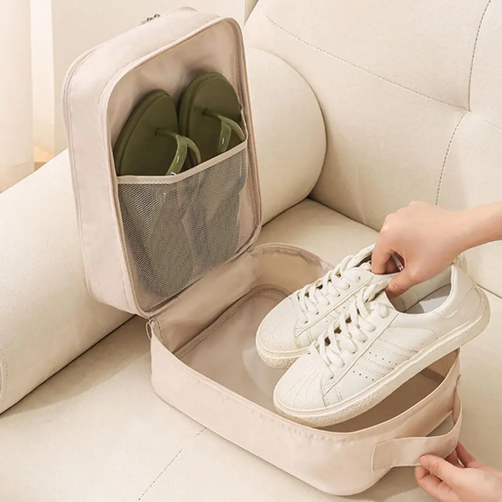 

Oxford Cloth Travel Shoe Bag Multi-functional 3-Layer Storage Organizer Portable Waterproof Shoe Pouch for Travel Trip