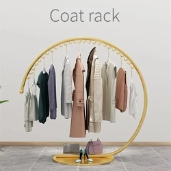 Creative Gold Clothes Display Hanger Coat Rack Wardrobe Clothing Drying Racks Floor Modern Standing Clothes Hanger Coat Shelf