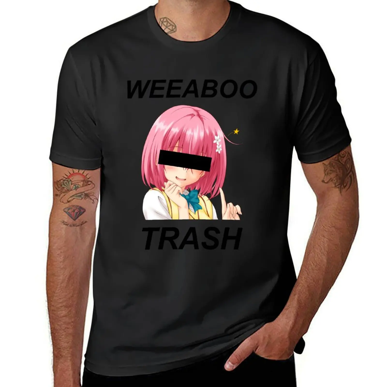 weeaboo trash T-Shirt blacks summer tops Short sleeve tee men