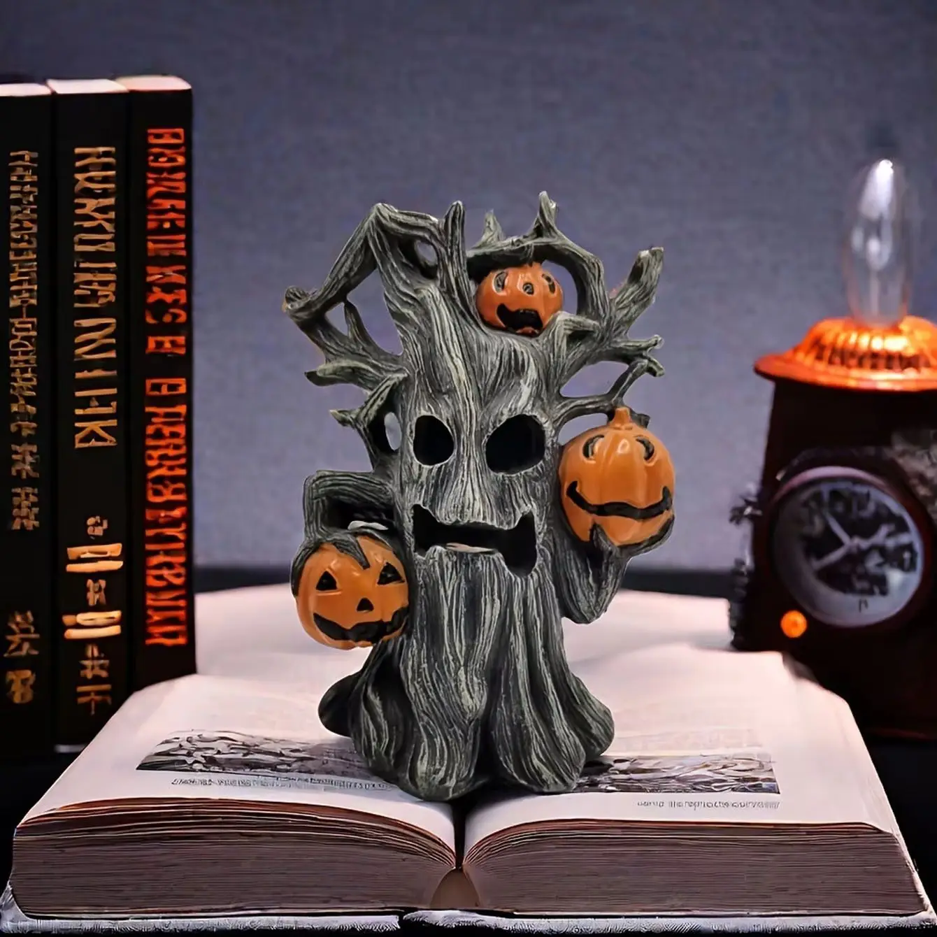 Halloween Pumpkin Tree Monster Ornament - Suitable for home and office decoration, home and outdoor courtyard decoration crafts