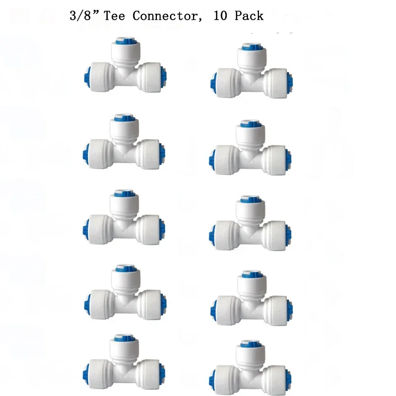 1/4" 3/8" buitendiameter Quick Connect Push In RO Waterbuis Recht T-stuk Elleboog Kogelkraan Fittings Kit 10. 25 PACK