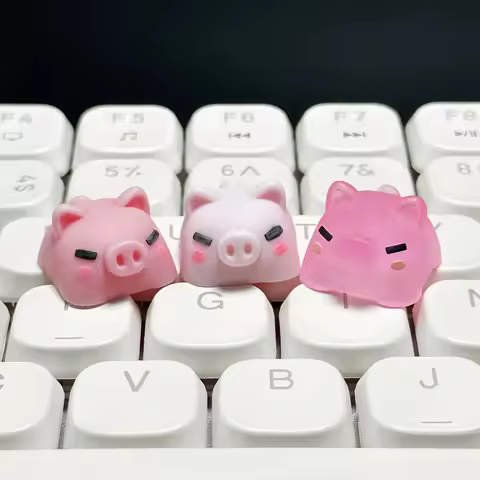 Resin Keyboard Keys For Mechanical Keyboard Caps Accessories Kawaii Anime Cherry Mx Esc Custom Artisan Diy Pink Pig Keycaps