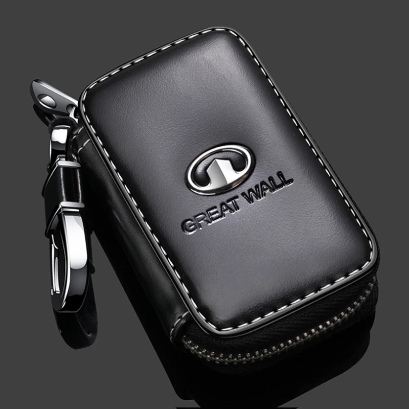 Genuine Leather Key Wallet Car Key Bag Multi-Function Key Case For Great Wall Hover H5 H3 Safe M4 Wingle 5 Deer Voleex C30