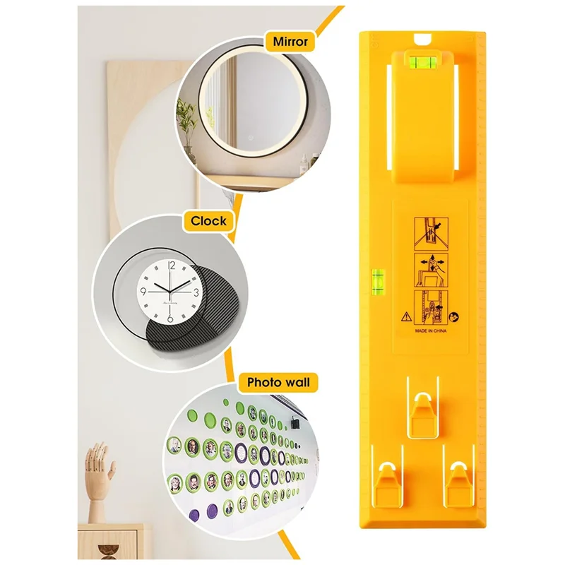 أداة تعليق الصور بإطار أفقي بسيط عالمي يمكن تثبيت الأدوات البلاستيكية الصفراء