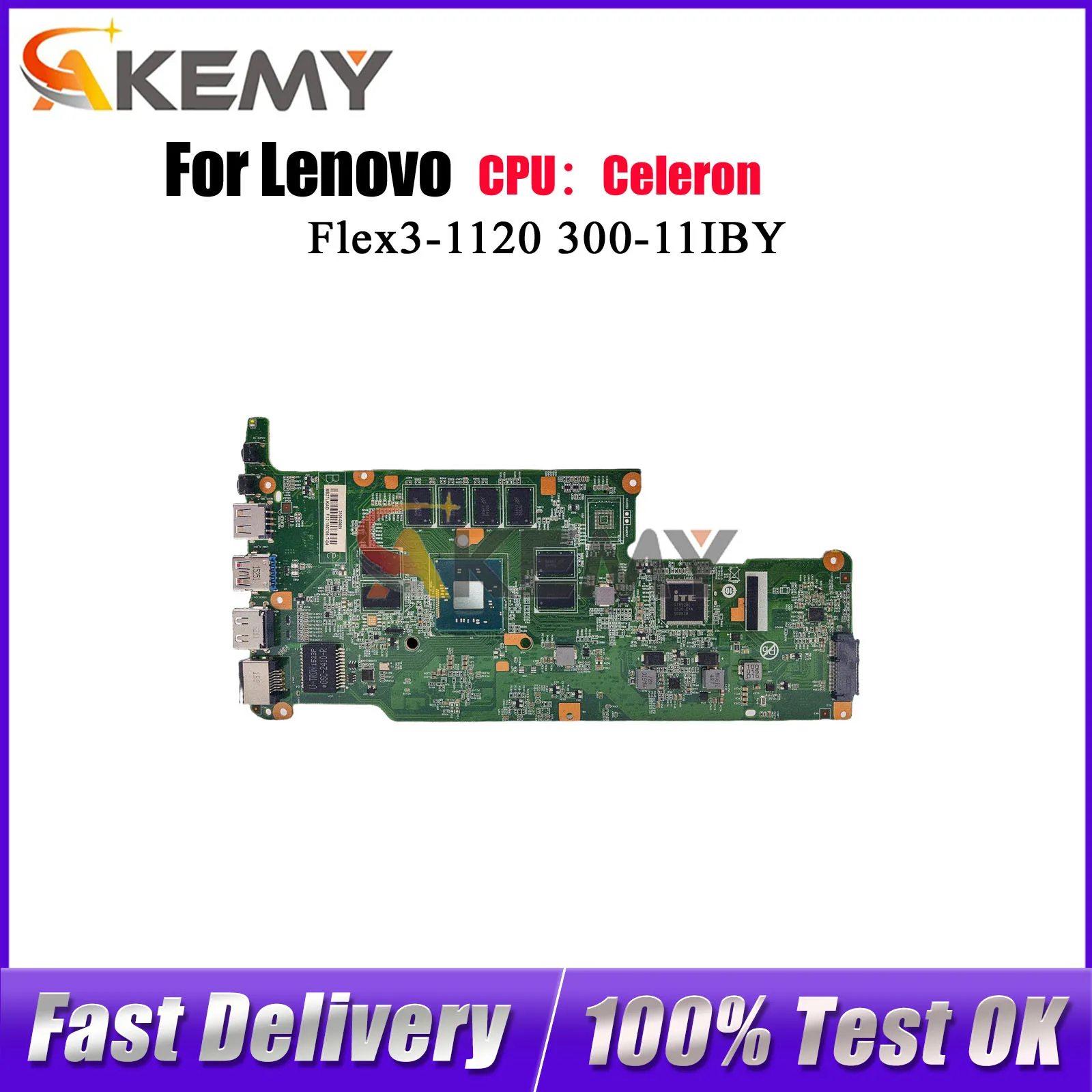 

For Lenovo Flex3-1120 Yoga 300-11IBY Flex3-1120 Laptop Motherboard With 4GB RAM N2840 CPU 100% Fully Tested