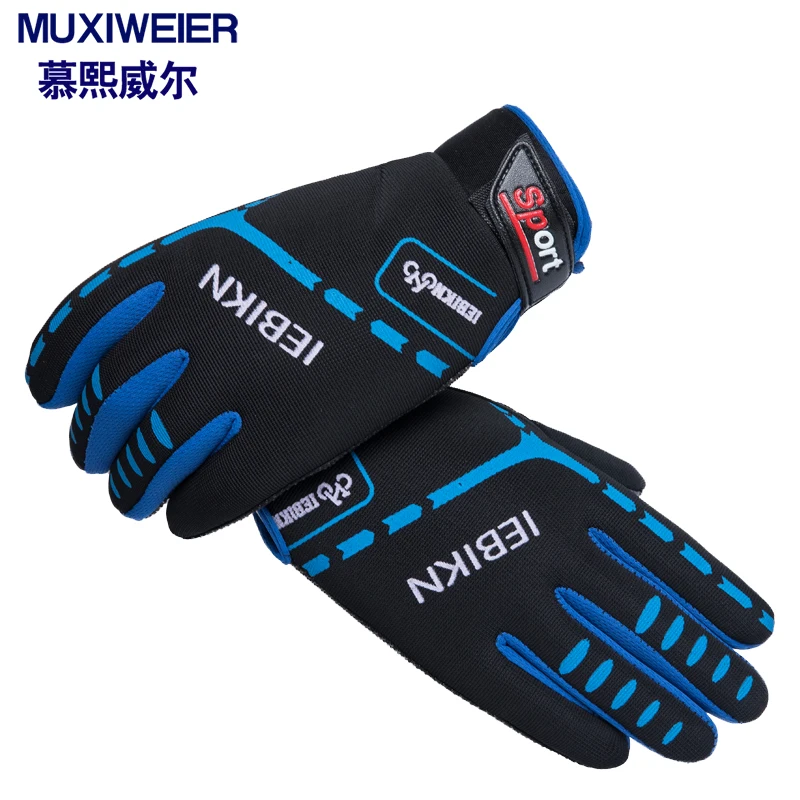 Mountain bike riding gloves paired with plush men and women provide warmth outdoors during autumn and winter driving