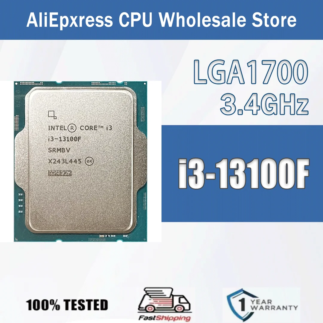 Intel Core i3-13100F 4 Core 8 Rosca 3.4GHz 60W 12MB Cache 10nm Raptor Lake DDR4-3200/DDR5-4800 MHz RMBV LGA 1700