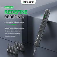 RELIFE E1 Carbon Fiber Electric Torque Screwdriver Set With 12 Bits Suitable For Mobile Phone Screw Disassembly Repair Tools