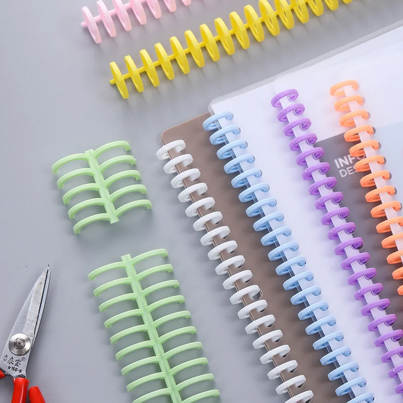 12mm 30 Hole Binding Strip Loose-leaf Ring Binding Clip For Notebook Spiral Coil Clips Paper Plastic Book Binders For School