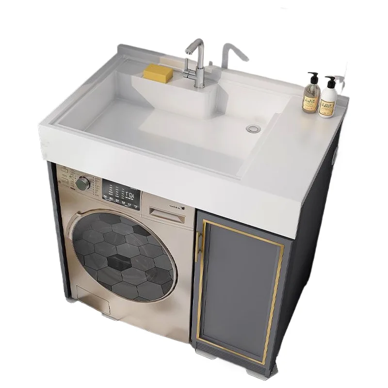 Picture 5: Space aluminum wardrobe laundry balcony washing machine combination integrated basin washboard