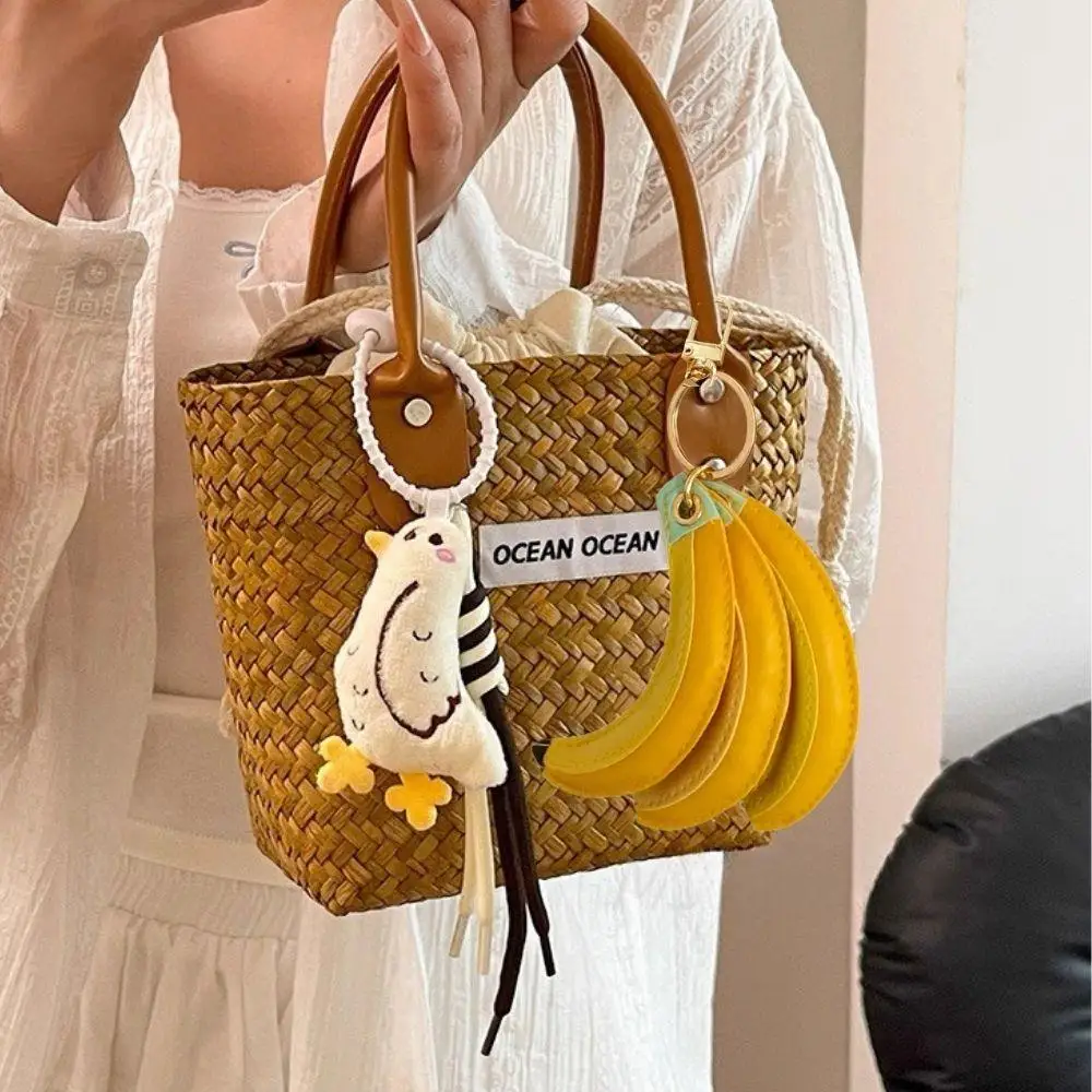 

Cute Fashion Fruit Banana Keychain PU Peach Bag Accessories Handbag Pendant Waterproof Fruit Key Ring Female Bag Charms 2025