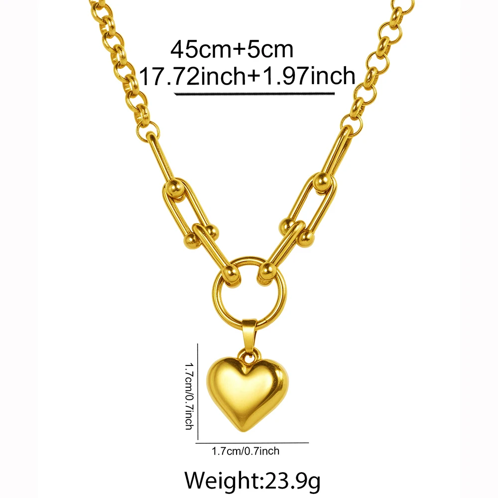 DGIDDK الفولاذ المقاوم للصدأ تصميم تحسس ثلاثي الأبعاد الخوخ القلب قلادة قلادة الإناث مزاجه هدايا مجوهرات الأزياء