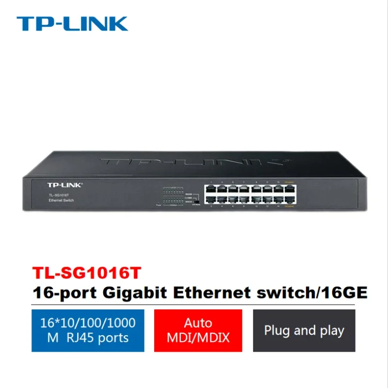 

Tp-link 16-port Gigabit Ethernet Switch 16GE, Three Modes: Standard Switching, VLAN Isolation and Network Cloning, TL-SG1016T