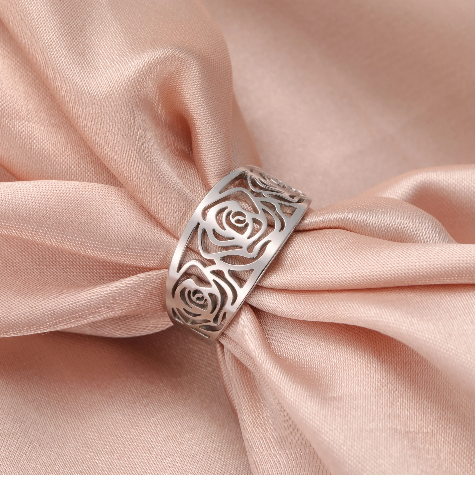 2026 Neuerscheinung Rose Damenringe Retro Edelstahl Goldfarben Täglicher Schmuck Sexy Accessoires für Frauen – Detail 10