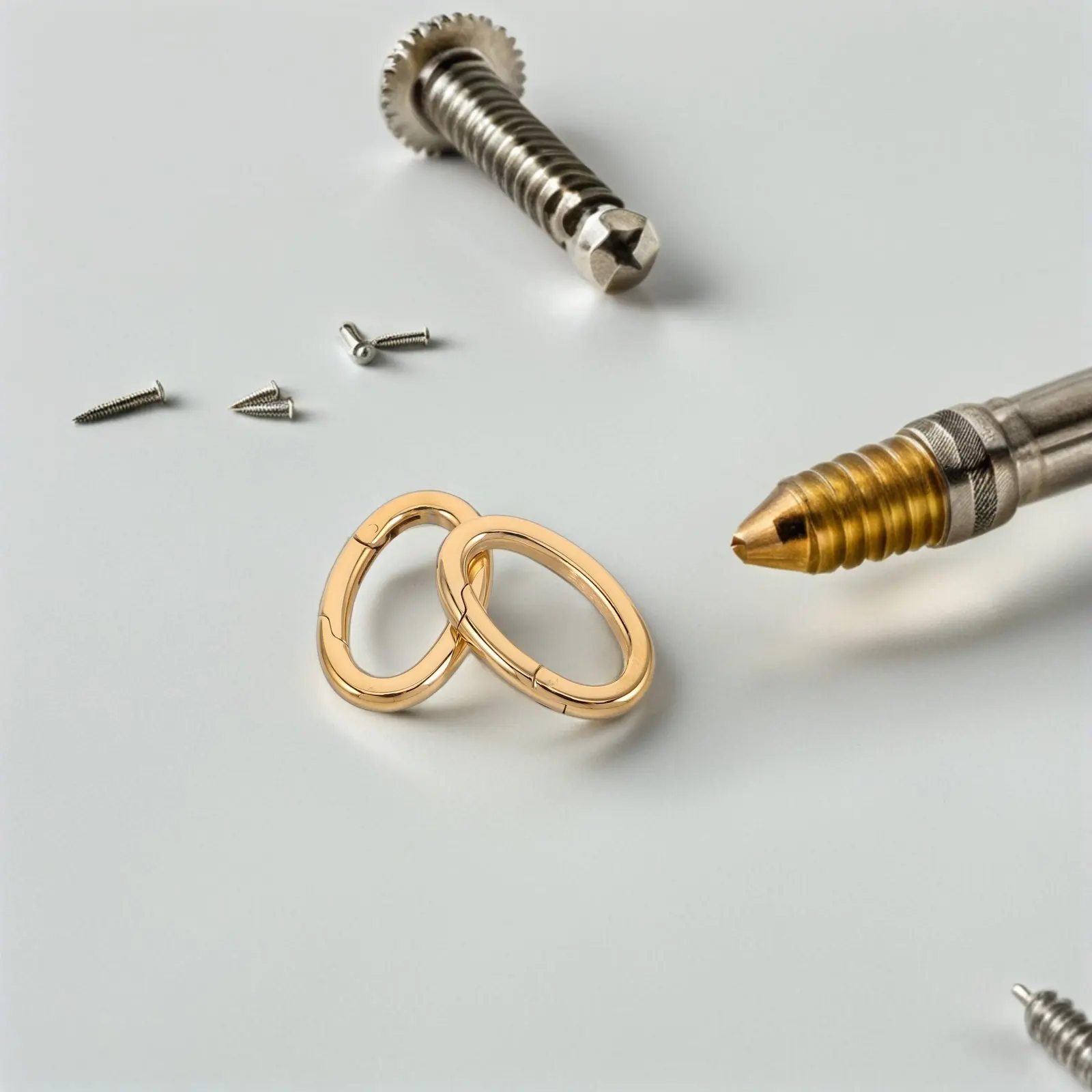 

2Pcs Oval Spring Clasp Stainless Steel Snap Buckle for Jewelry Making Handbag DIY Pendant Connection Carabiner Clasps