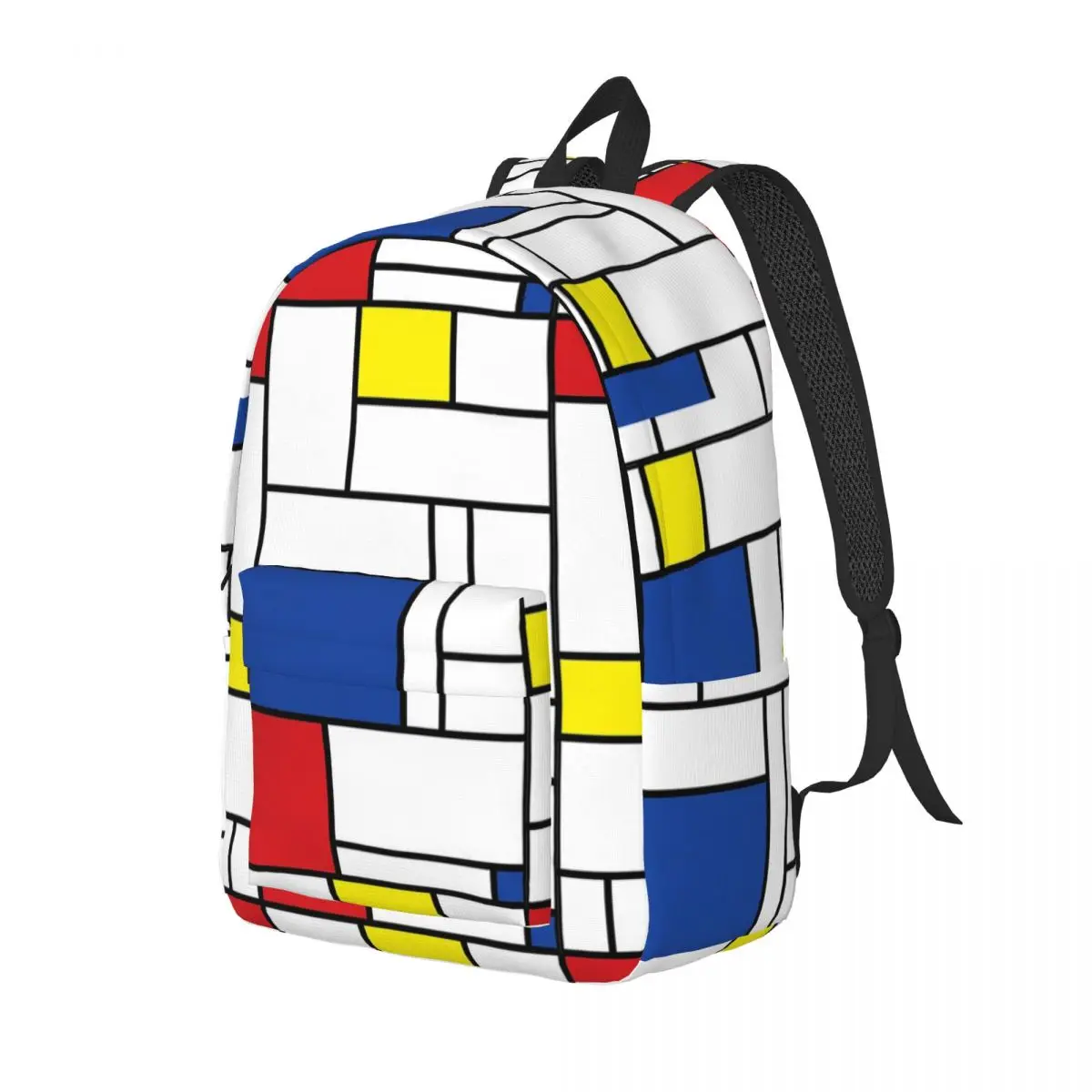 Mondrian Minimalist De Stijl Modern Art II Fatfatin Backpack Daypack Large Capacity Children BookBag School Bag Shoulder