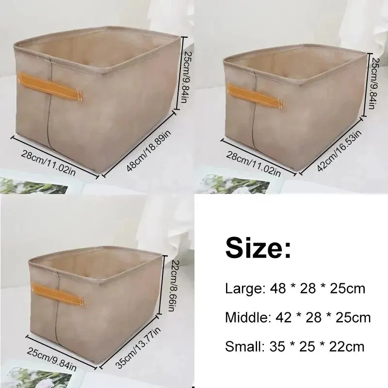 1pc Large Capacity Clothes Storage Basket Two Thickened Cloth Steel Frame Foldable Storage Box Miscellaneous Clothes Pants Box