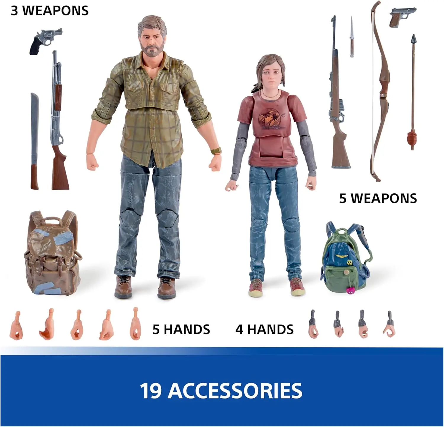 PlayStation Spin Master Toys, The Last of Us Joel y Ellie, figura de acción, 2 paquetes, Kit de garaje de coleccionista PS5