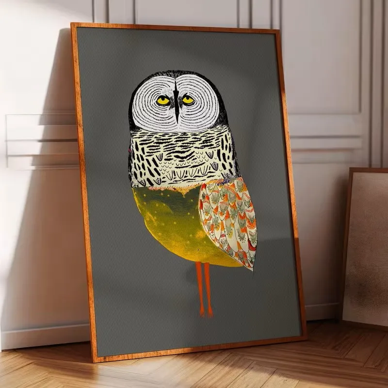 

Golden Owl Art Print Modern Humorous Wall-mounted Canvas Poster Is Suitable Home Decoration Kitchens, Bedrooms and Living Rooms