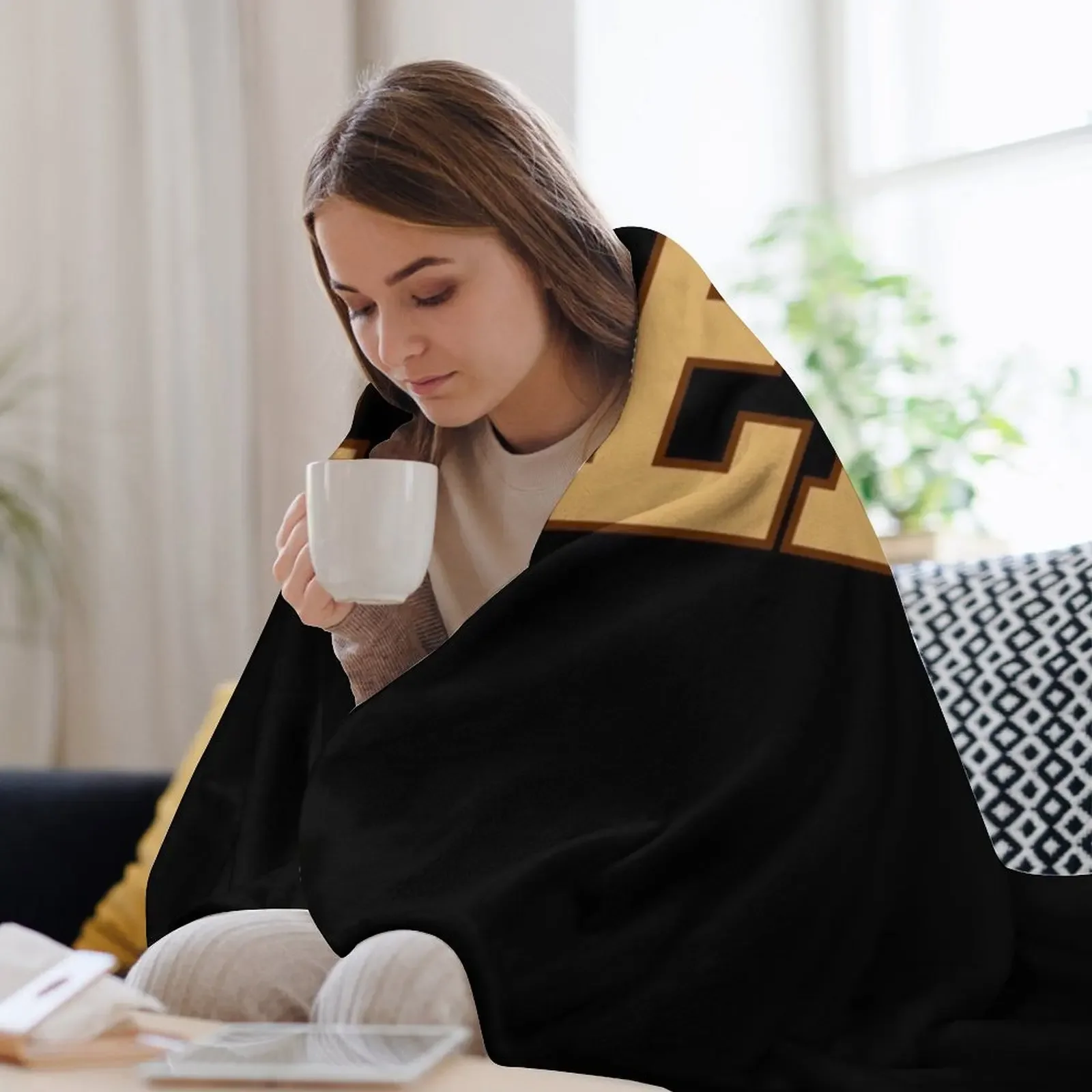 Lehigh - بطانية رمي منحنية بخط الكلية، مفروشات صيفية مشعرة، بياضات سرير، بطانيات لبطانيات الأطفال
