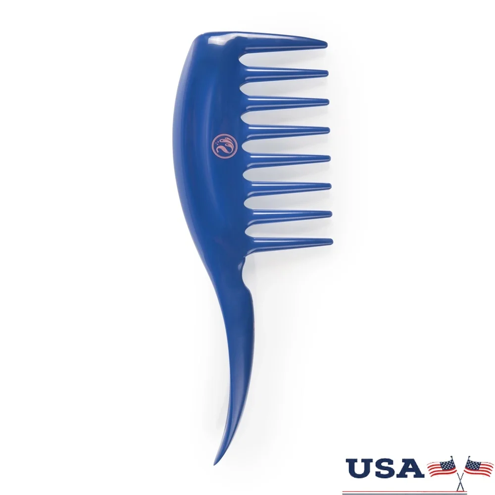 Durable Wide Tooth Hair Comb Detangling Medium Thick Hair Gentle on Scalp Rake Comb with Sectioning Tip Unisex Plastic
