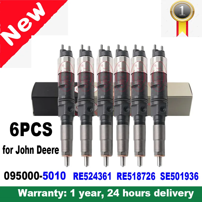 

for Diesel John Deere 095000-5150 RE524361 RE518726 SE501936 0950005150 5150 Wholesale Common Rail Injector 6pcs