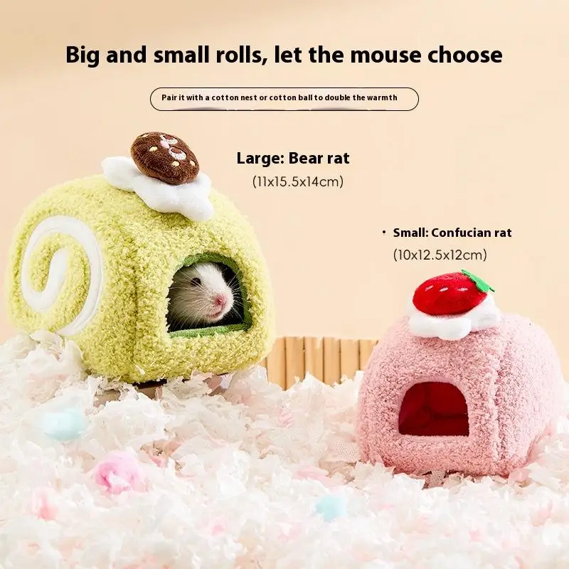 Simpatici dessert Torta Peluche Casa per criceti Gabbia per piccoli animali Forniture paesaggistiche Casa per topi Piccolo nido per animali domestici Giocattolo per animali domestici Nascondere la casa