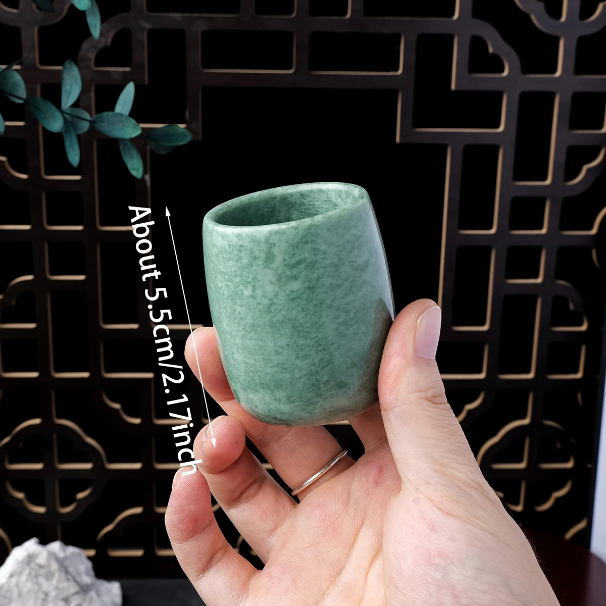 1pc Natural Lantian Jade Small Teacup Straight Jade Cup Jade Single Cup Tea Set Crystal Crafts Home Kung Fu Teacups