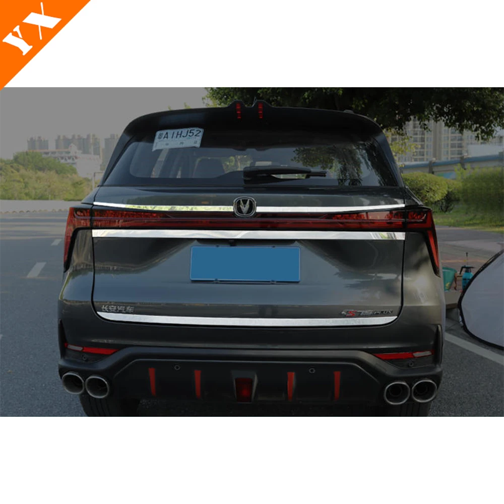 For Changan CS75 Plus 2022-2023 Stainless Rear Trunk Lid Cover Trim Tail Gate Protector Car Exterior Accessories Styling