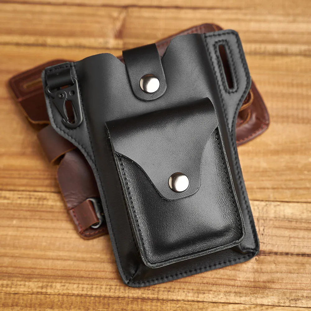 ZRCX-Bolso de cintura para teléfono móvil, funda de cinturón genuino con gancho para iphone, Samsung, Huawei