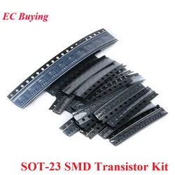 5Sets/1set SOT-23 SMD Transistor Kit For S9013 S9014 S9015 S9018 MMBT3904 MMBT3906 A92 C1815 A1015 Samples KIT 18 kinds*10 pcs