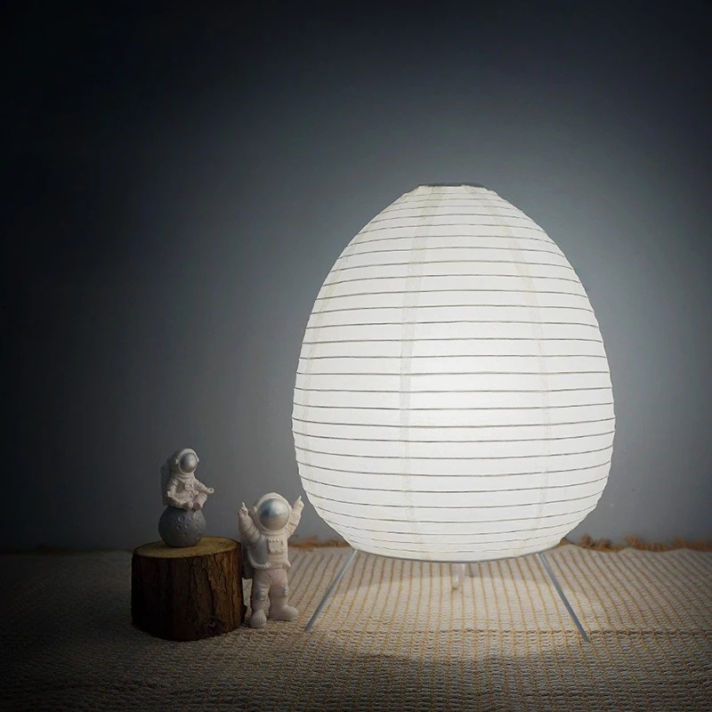 

Japanese Design Wabi-sabi Table Lamp White Rice Paper Decorative Desk Lights for Bedroom Living Dining Room Study Loft Art