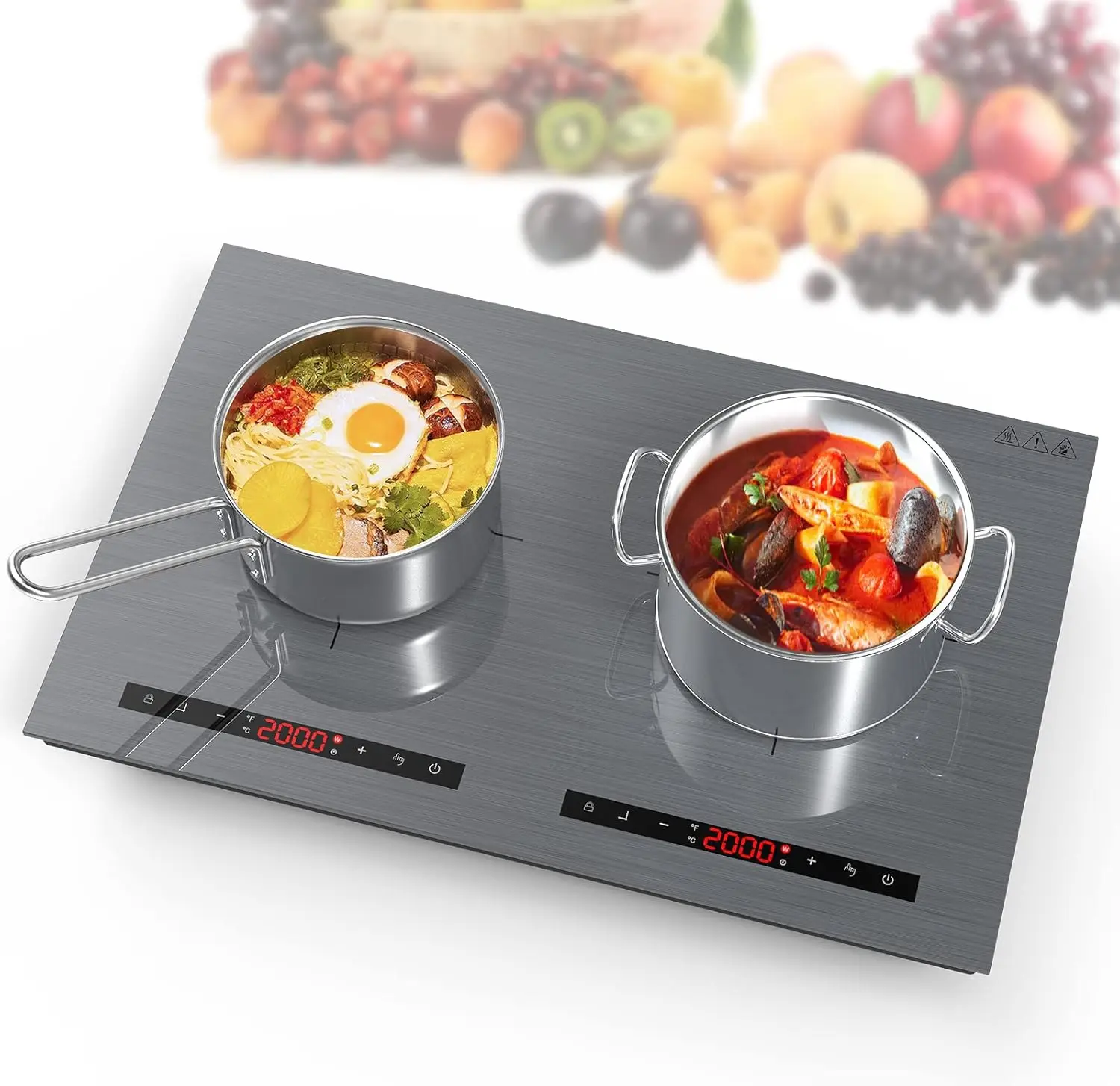 Portable Induction Cooktop 2 Burners-4000W 24 Inch Double Induction Cooktop 110V Plug in with 9 Power Levels Settings