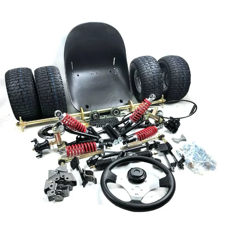 For Homemade Go-kart Accessories, Four Wheel Off-road Steel Pipes, Modified Frame, Front and Rear Suspension, Steering Rear Axle