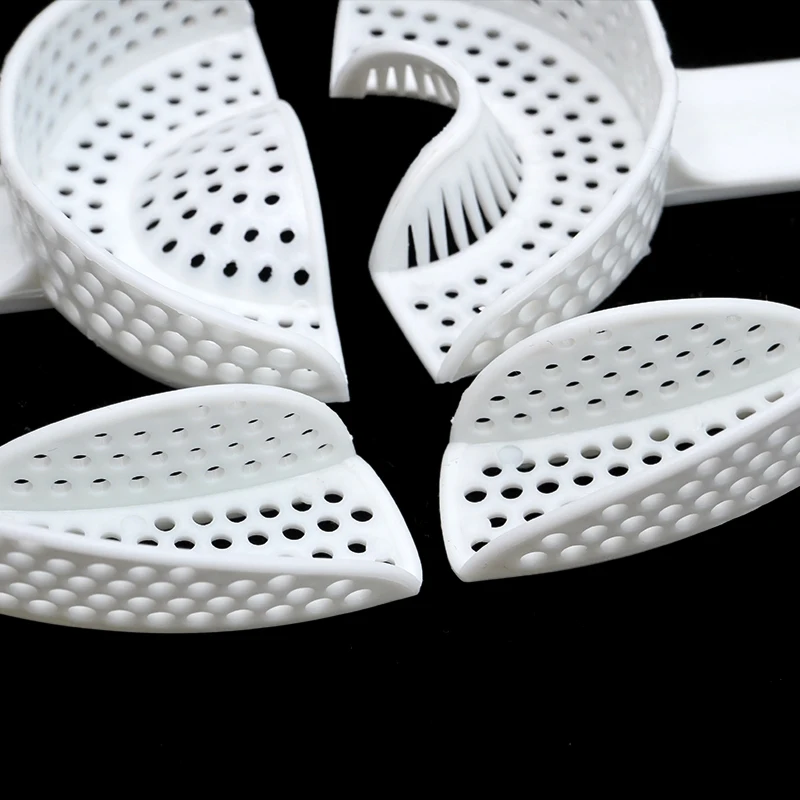 1 paar Einweg Dental Abdruck Tablett Kunststoff Zähne Halter Gips Tabletts Löffel Mundhygiene Zahnarzt Werkzeuge – Detail 5