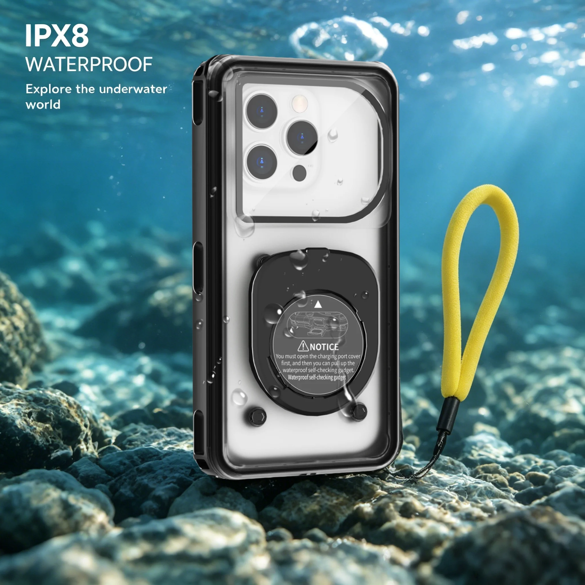 Can dive up to 15 meters, universal 6.9-inch waterproof phone case underwater touch screen, suitable for iPhone, Samsung, Xiaomi