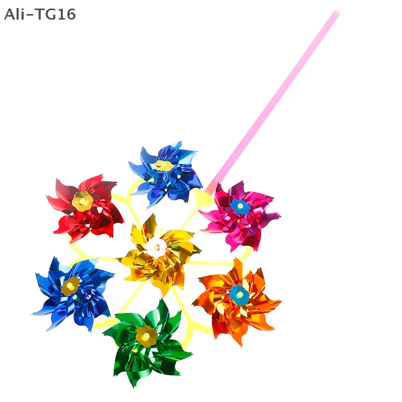 الملونة DIY الترتر طاحونة الرياح سبينر حديقة المنزل ديكورات للباحة لعبة أطفال