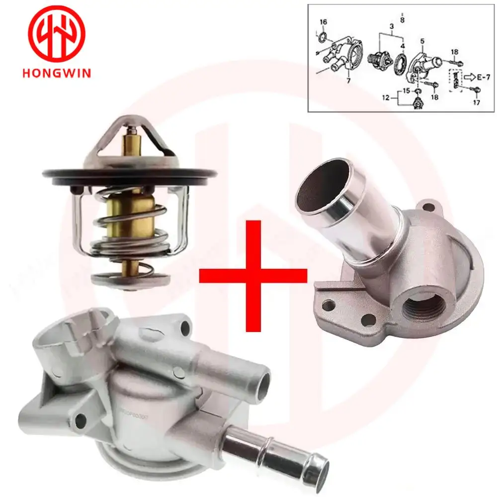 2/3 Uds 19311 P08 000 carcasa del termostato del refrigerante para HONDA CIVIC 1992-1995 DEL SOL D15 1993-1997 19311-P08-000