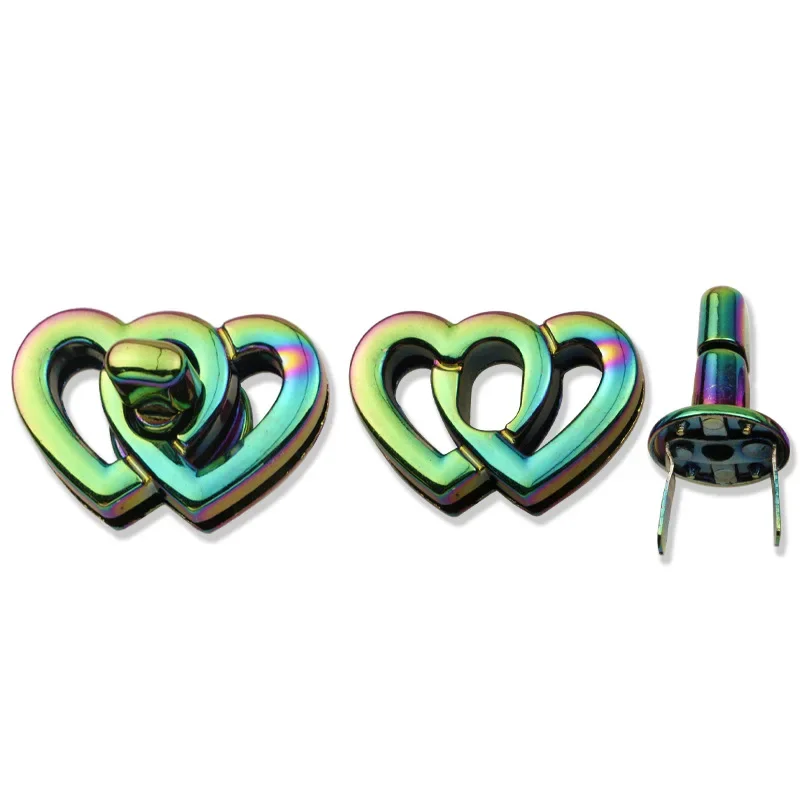 37mm Double Heart Metal Turn Twist Lock Turn Lock for Handbag