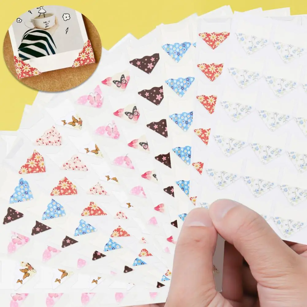 Corner Stickers Waterproof Multifunctional DIY Paper Floral Print Corner Paper Stickers for Children