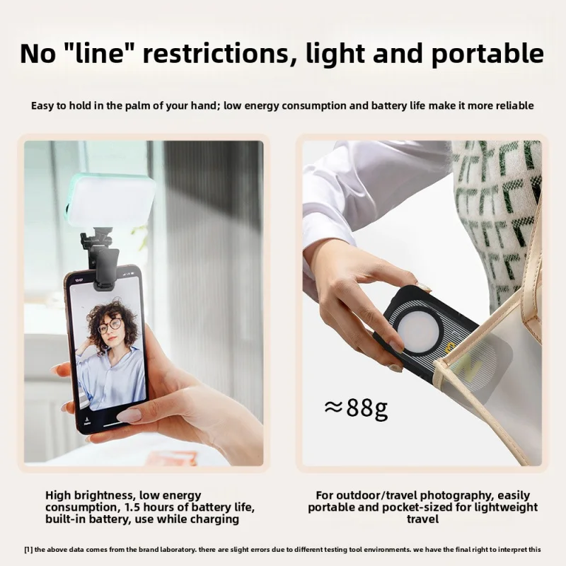 ไฟเติม LED ANLAIKE N13 แบบพกพาพร้อมคลิป ไฟเติมมือถือขนาดเล็ก ไฟเซลฟี่กลางแจ้งขนาดเล็ก