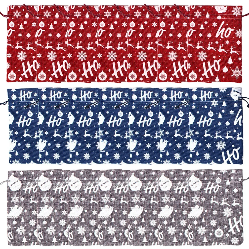 

Набор из 12 рождественских мешочков-саше на шнурке для подарков, конфет, праздничных сувениров и упаковки подарков