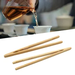 Hot Sale Bamboo Wooden Tea Clips Kitchen Food Tongs Salad Toast Tong Tweezer Ice Sugar Tea Clip Teaware Accessories Christmas