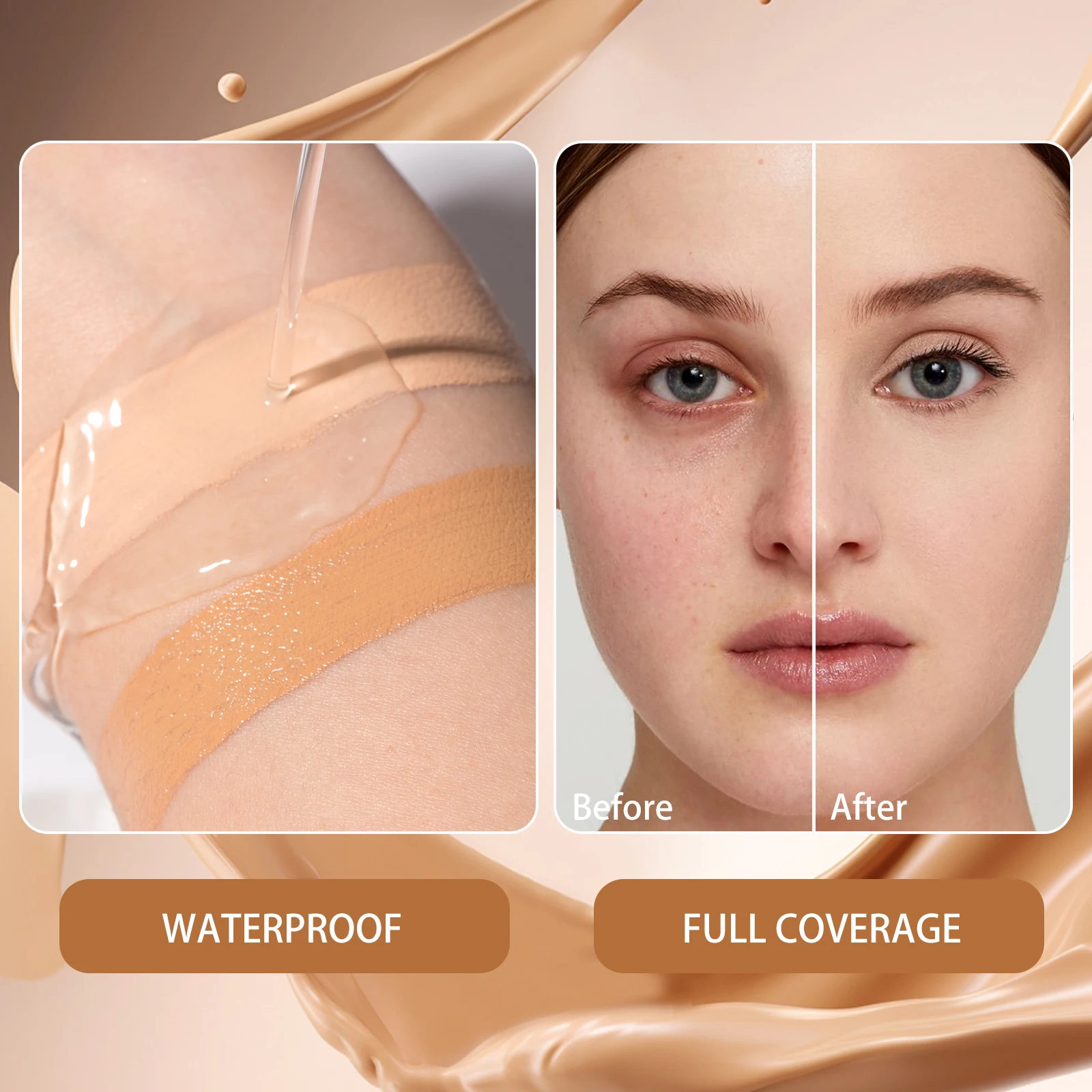 Correttore liquido-Pori leggeri per imperfezioni di cerchi scuri - correttore cremoso minimizzante, finitura naturale per il trucco della pelle sensibile