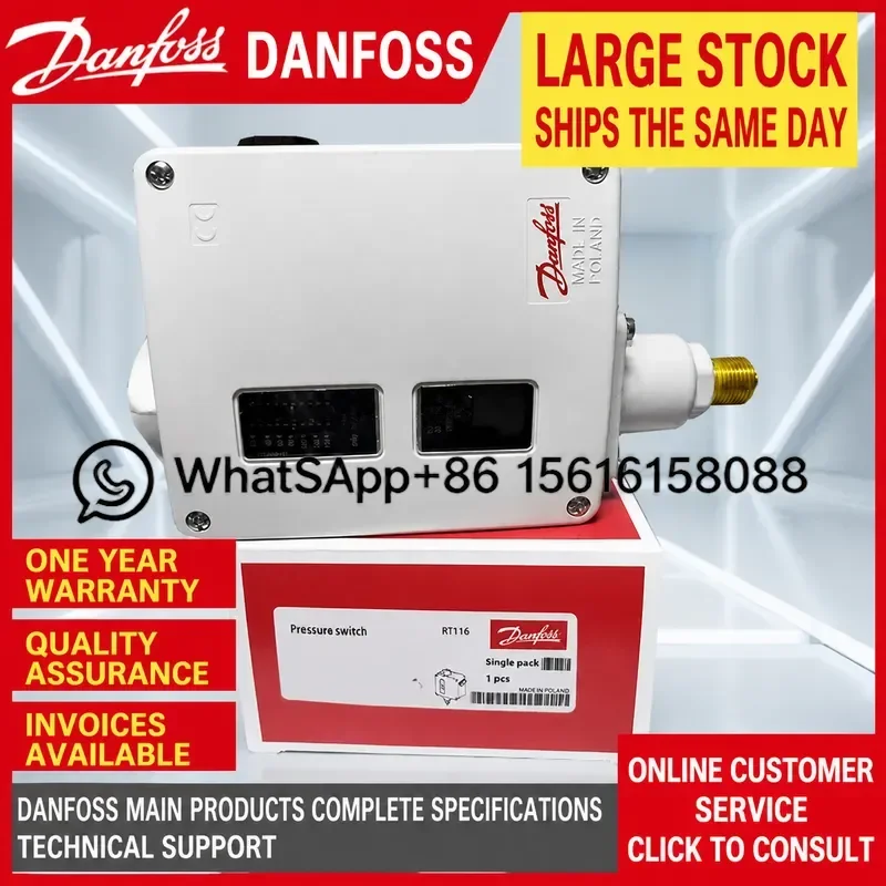 Danfoss RT117 Pressure Switch 017-529566 017-529666 Original HVAC Refrigeration Compressor Control Relay Valve Sensor Auto