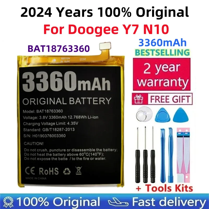 100% Original High Quality New 3360mAh Replacement Battery  For Doogee Y7 N10 Cell Phone Battery Batteries Bateria