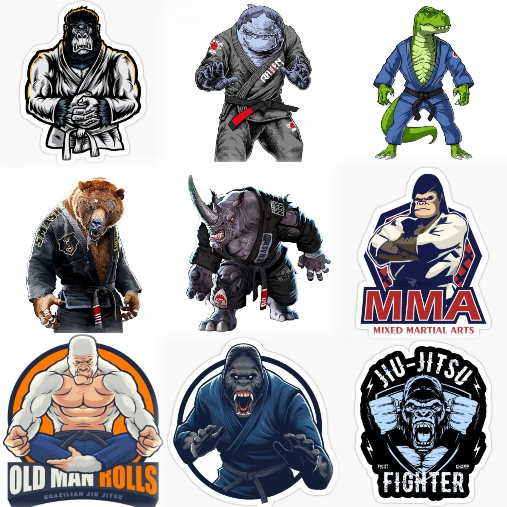 

Jiu Jitsu BJJ Wrestle Creative PVC Sticker for Decorate Car Van Off-road Truck Helmet Window Fridge Wall Decal Accessories